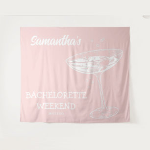 Retro Bachelorette Party Backdrop Modern Cocktail