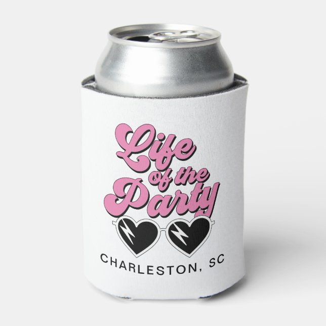 Retro Bachelorette Party Can Cooler (Can Front)
