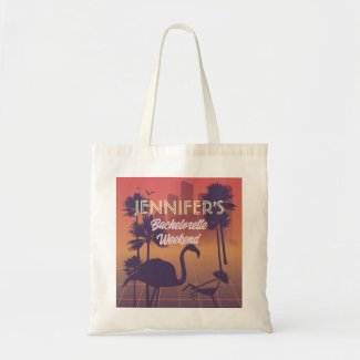 Retro Bachelorette party design tote bag