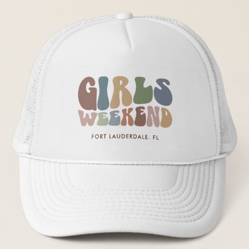 Retro Bachelorette Party Girls Weekend Bride Trucker Hat