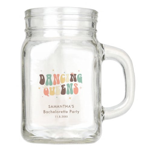 Retro Bachelorette Party Girls Weekend Custom Mason Jar