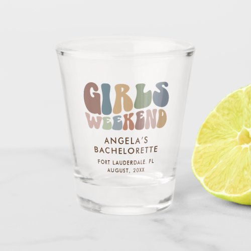 Retro Bachelorette Party Girls Weekend Shot Glass