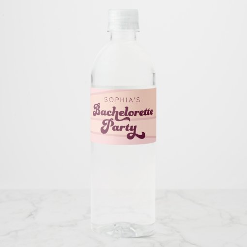 Retro Bachelorette Water Bottle Labels | Zazzle