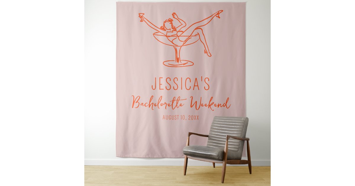 Retro Bachelorette weekend Backdrop Photo booth | Zazzle