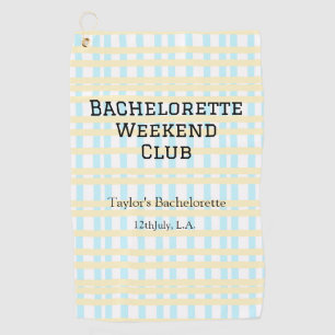 RETRO BACHELORETTE WEEKEND CLUB BLUE YELLOW DATE GOLF TOWEL