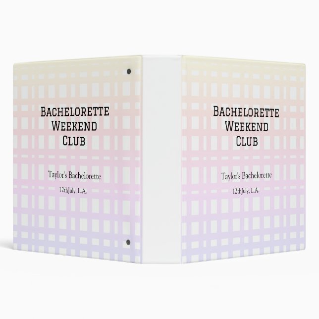 RETRO BACHELORETTE WEEKEND CLUB PINK ORANGE DATE 3 RING BINDER (Background)