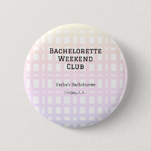 RETRO BACHELORETTE WEEKEND CLUB PINK ORANGE DATE BUTTON