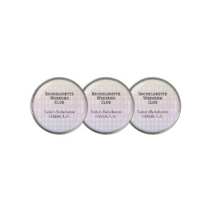 RETRO BACHELORETTE WEEKEND CLUB PINK ORANGE DATE GOLF BALL MARKER
