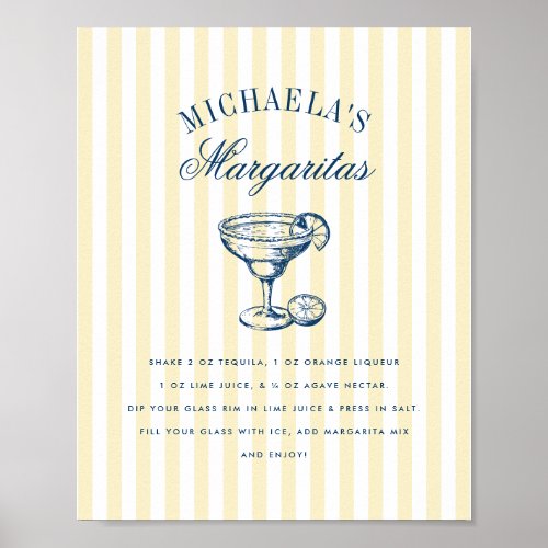 Retro Bachelorette Weekend Margarita Bar Sign
