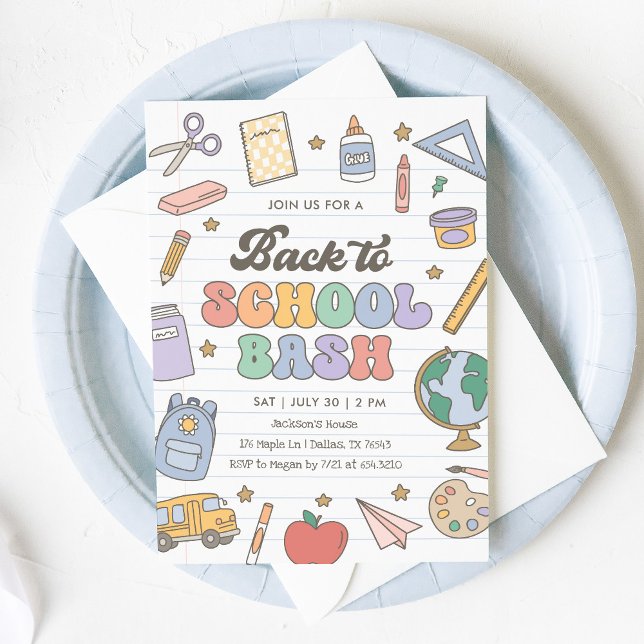 Retro Back to School Bash Invitation (Creator Uploaded)