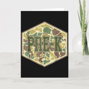 Retro Back To School Boys Old Camo Pre-k Card