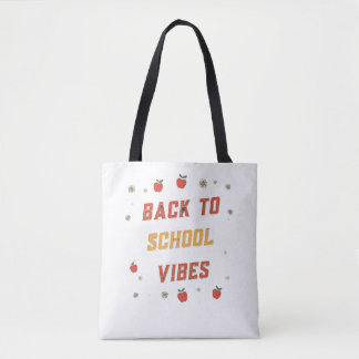 Retro Back To School Vibes Tote Bag Custom Groovy