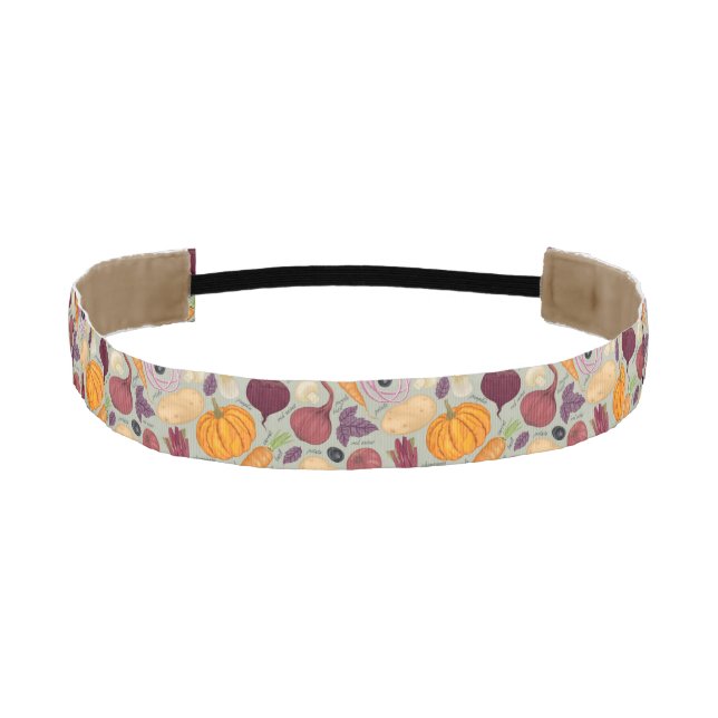 Retro background from fresh vegetables athletic headband (Front)