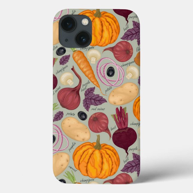 Retro background from fresh vegetables Case-Mate iPhone case (Back)