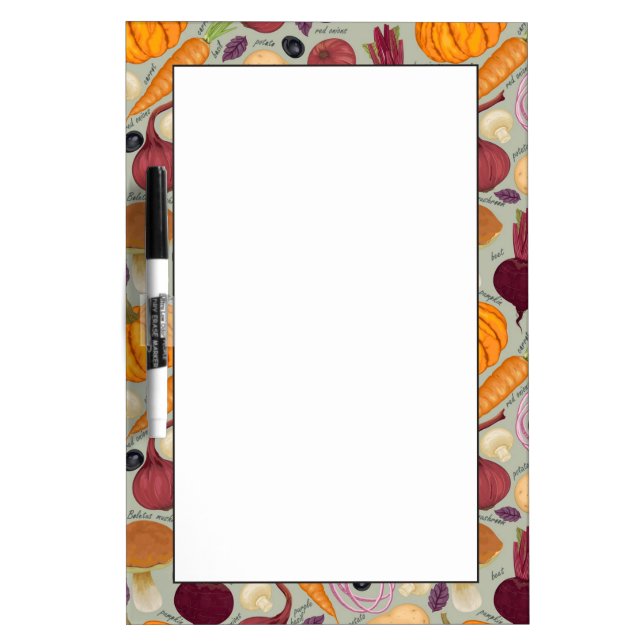 Retro background from fresh vegetables Dry-Erase board (Front)