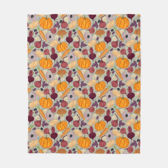 Retro background from fresh vegetables fleece blanket (Front)