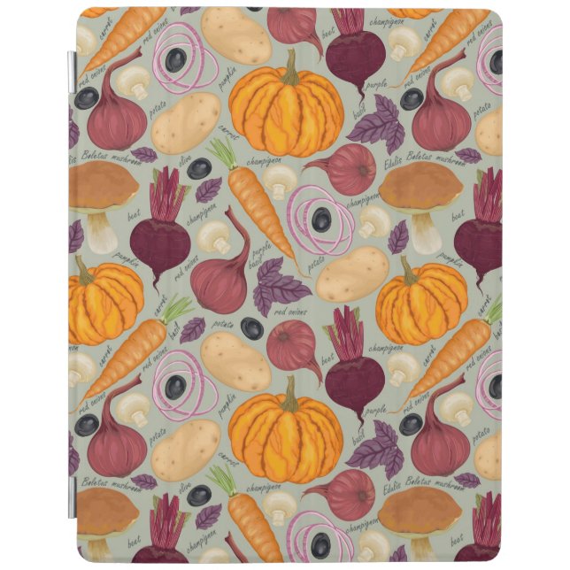 Retro background from fresh vegetables iPad smart cover (Front)