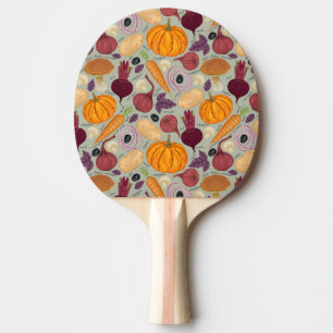 Retro background from fresh vegetables Ping-Pong paddle
