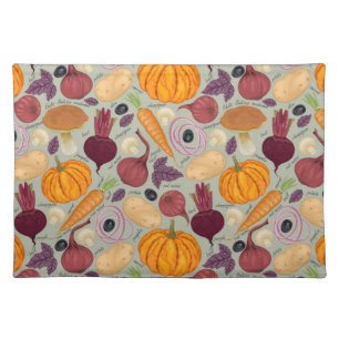 Retro background from fresh vegetables placemat