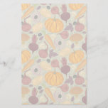Retro background from fresh vegetables stationery
