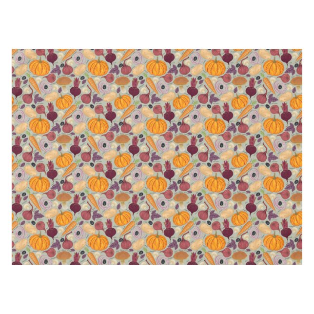 Retro background from fresh vegetables tablecloth (Front (Horizontal))
