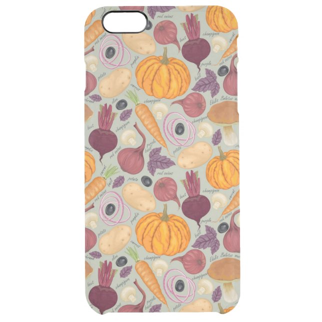 Retro background from fresh vegetables uncommon iPhone case (Back)