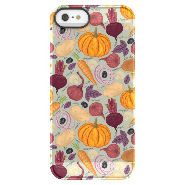 Retro background from fresh vegetables uncommon iPhone case (Back)