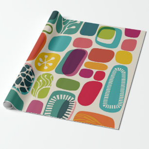 Retro background, illustrationmid,century,modern,p wrapping paper