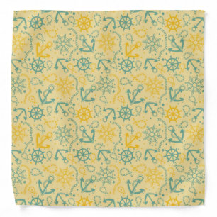 Retro background with anchor, ropes bandana