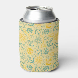 Retro background with anchor, ropes can cooler
