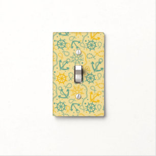 Retro background with anchor, ropes light switch cover