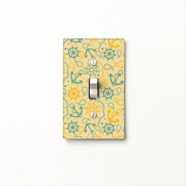 Retro background with anchor, ropes light switch cover (In Situ)