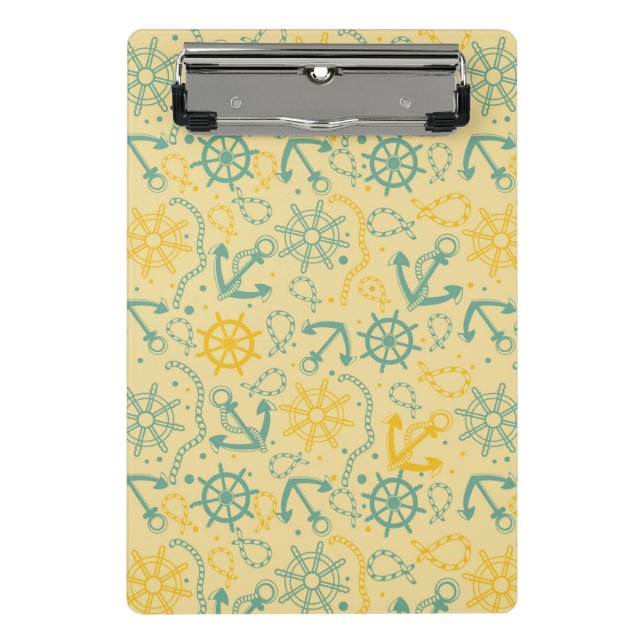 Retro background with anchor, ropes mini clipboard (Front)