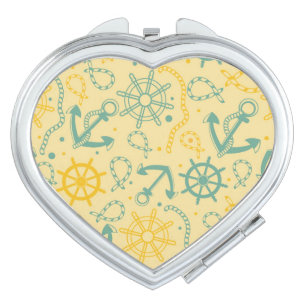 Retro background with anchor, ropes mirror for makeup