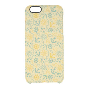 Retro background with anchor, ropes clear iPhone 6/6S case