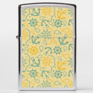 Retro background with anchor, ropes zippo lighter