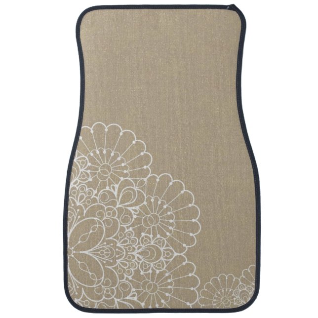 Retro background with lace ornament car mat (Front)