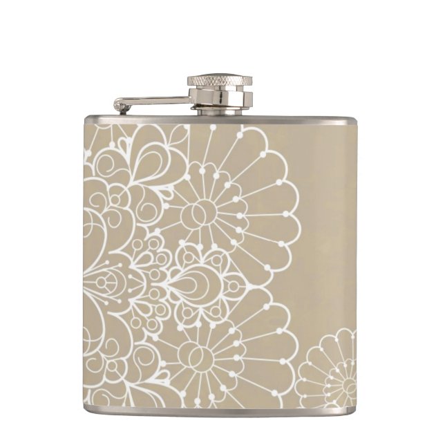 Retro background with lace ornament flask (Front)
