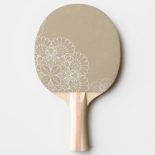 Retro background with lace ornament Ping-Pong paddle (Front)