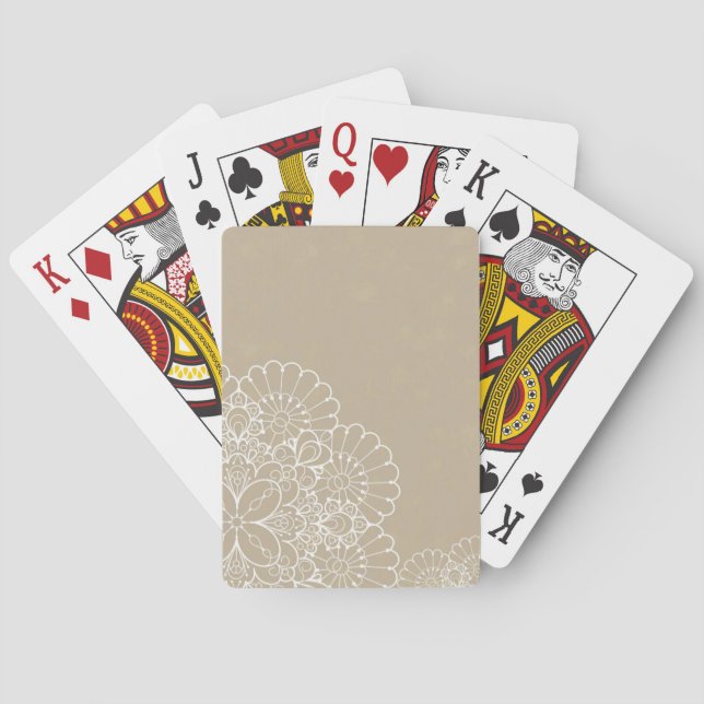 Retro background with lace ornament poker cards (Back)