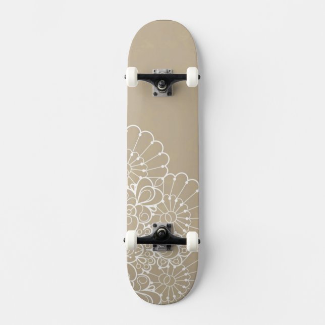 Retro background with lace ornament skateboard deck (Front)