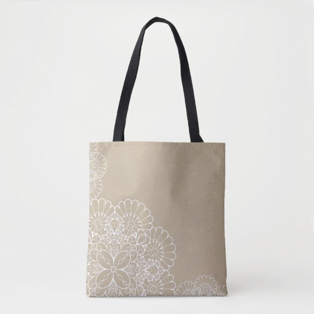 Retro background with lace ornament tote bag (Front)