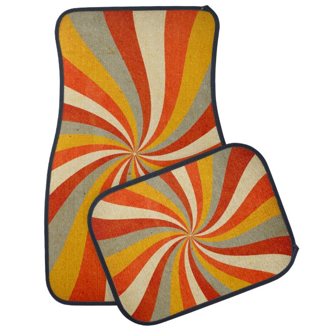 retro background with twist patternbackground,retr car floor mat (Set)