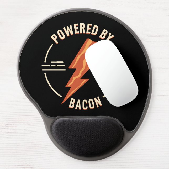 Retro Bacon Lover Funny Food Design with Lightning Gel Mouse Pad (Left Side)