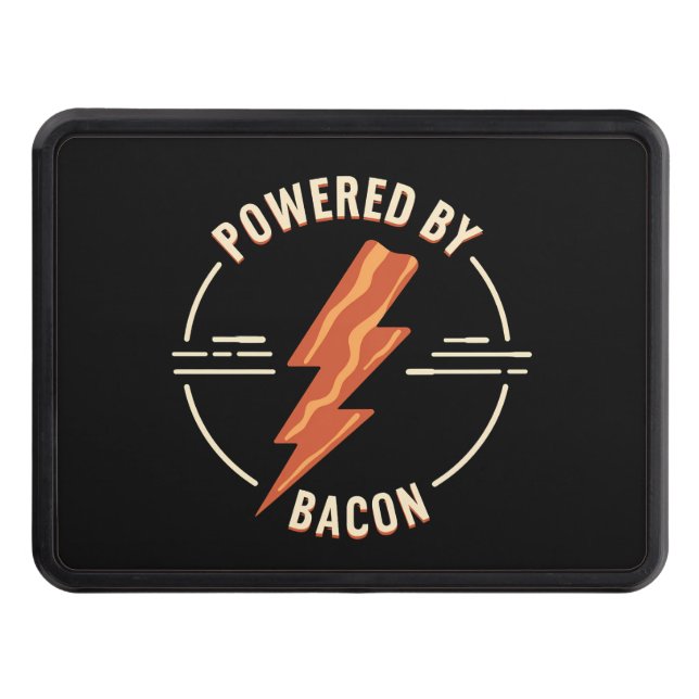 Retro Bacon Lover Funny Food Design with Lightning Hitch Cover (Front)