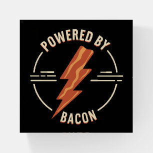 Retro Bacon Lover Funny Food Design with Lightning Paperweight
