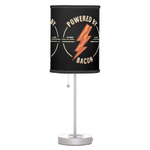 Retro Bacon Lover Funny Food Design with Lightning Table Lamp