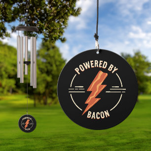 Retro Bacon Lover Funny Food Design with Lightning Wind Chime