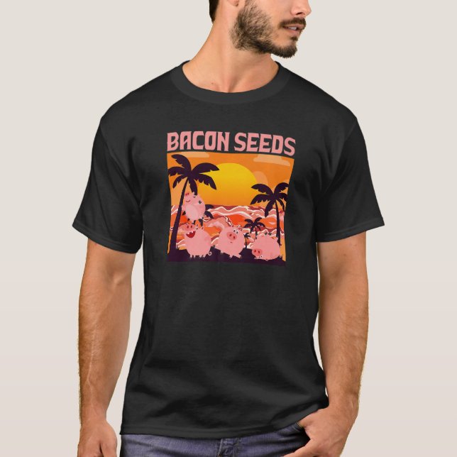 Retro Bacon Seeds, Boys Girls Farmer, Hog Lover, C T-Shirt (Front)