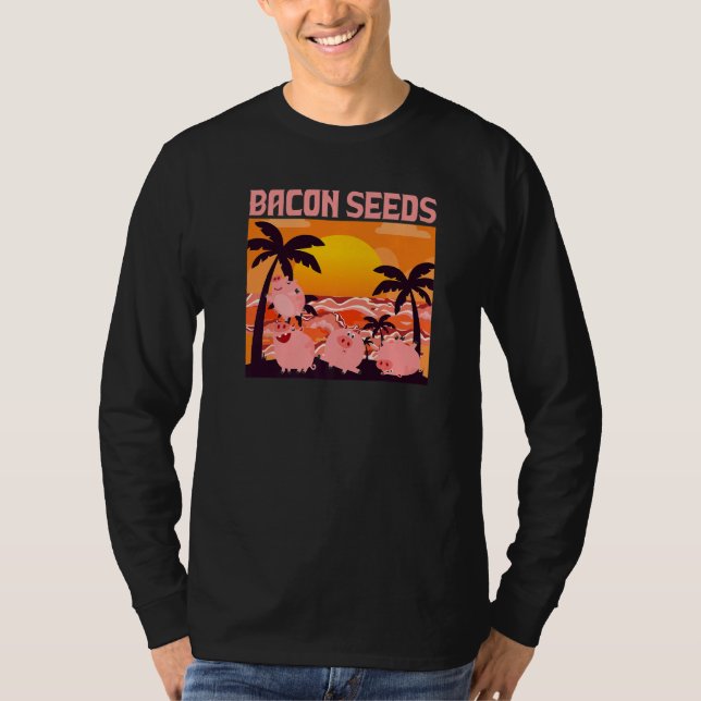 Retro Bacon Seeds, Boys Girls Farmer, Hog Lover, C T-Shirt (Front)